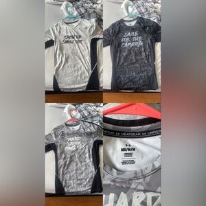 Under Armour Gray, White, and Black HeatGear Shirt